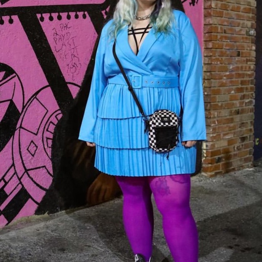 Blazer pleated plus size dress